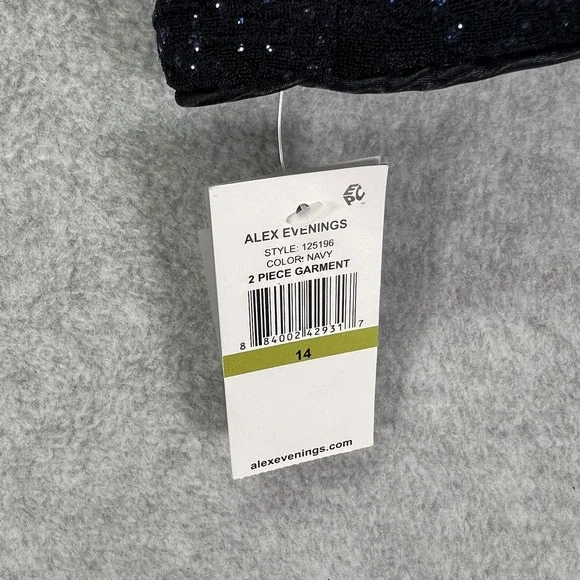 Alex Evenings Jacket Womens 14 Dressy Sparkle Open Front Blazer - Picture 3 of 8